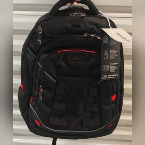 NEW Samsonite Tectonic X , 17" Laptop Backpack - Black/Red (19" x 13" x 8")